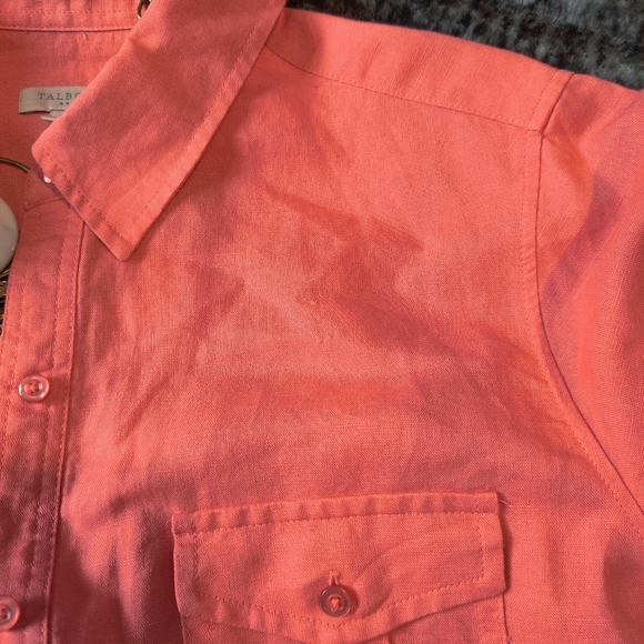 Talbot's Outlet Coral Collared Button Top Size Small - Picture 9 of 9